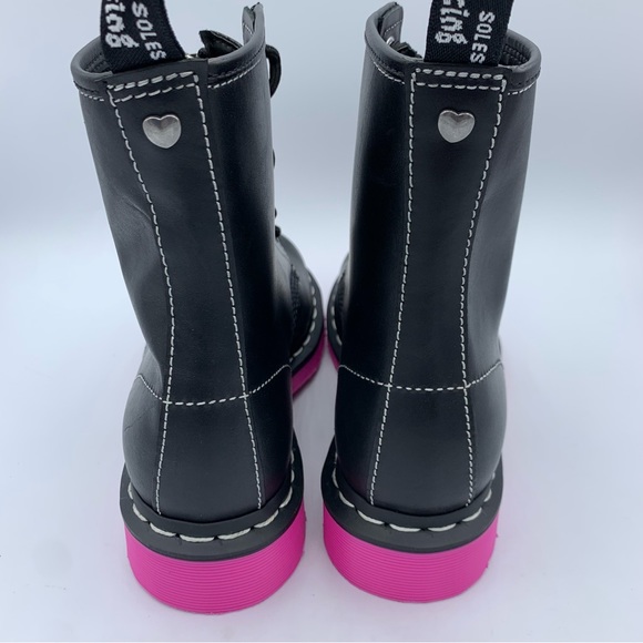 New Dr. Martens Womens 6 Style 1460 Jungle Pink Sole Zipper Front Wanama Boot - Picture 5 of 9